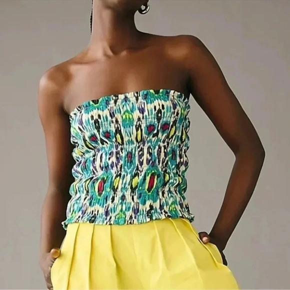 NWT Anthropologie Smocked Tube Top Small - Picture 1 of 10